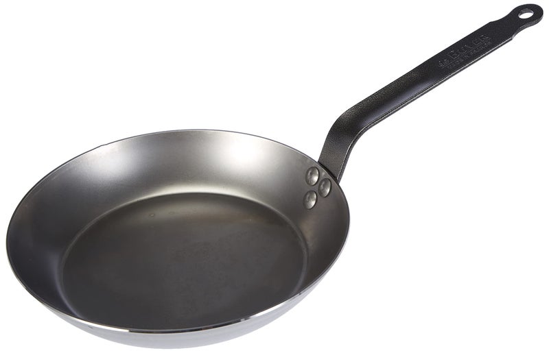 De Buyer 511024 Carbone Plus Heavy Quality Steel Round Lyonnaise Frying Pan 24 cm Diameter
