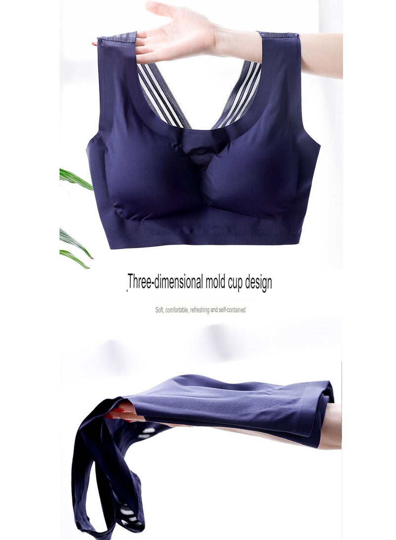 AROAQ Seamless Sports Bra, Comfortable Shockproof Push Up Bra, Anti Slip Highly Elastic Wireless Beauty Back Bra, Soft Quick Dry Sleeping Bra With Wide Shoulder Strap, (Size 2xl, Red) - Image 2