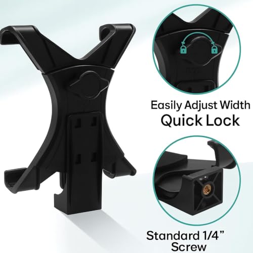 Acuvar Universal Tablet Tripod Holder Mount Adapter for iPad, Pro 11,Air 11,Galaxy Tab,Microsoft Surface Up to 8" Vertically Or 11" Horizontally & Many More Tablets Compatible with Tripod/Monopod - Image 3