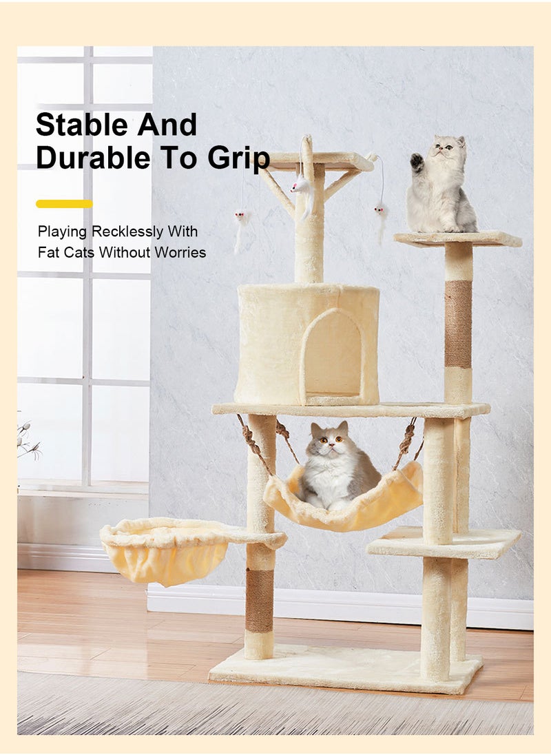 Kidle - Cat Tree Cat Climbing Frame Cat House Activity Center Condo Cat Scratch Elevated - Image 1
