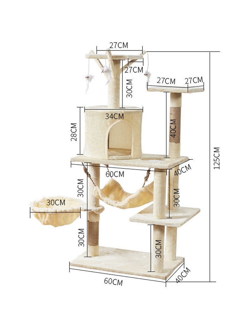 Kidle - Cat Tree Cat Climbing Frame Cat House Activity Center Condo Cat Scratch Elevated - Image 1
