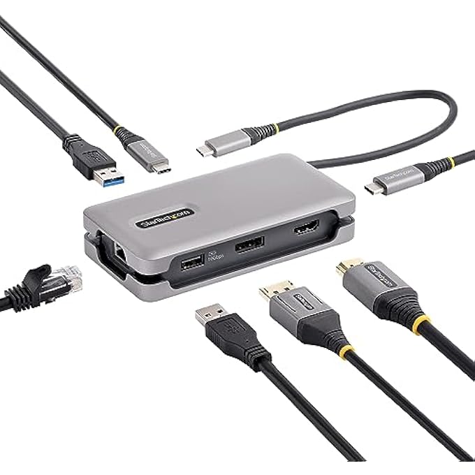 Startech.com .COM USB-C MULTIPORT ADAPTER, 4K 60HZ HDMI 2.0B, HDR, USB 3.2 GEN 2 10GBPS HUB (2XUSB-C, 1XUSB-A), 100W PD PASS-THROUGH, MINI TRAVEL DOCK, 12"/30CM CABLE, LAPTOP DOCKING STATION (DKT31CH2CPD3) - Image 1