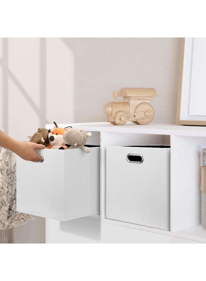 Posprica Posprica 13x15x13in Collapsible Storage Bins, Fabric Foldable Cube Storage Boxes, Decorative Storage Baskets Organizer for IKEA Kallax, Shelves, Closet, Clothes, Toy, Set of 4-White - Image 4