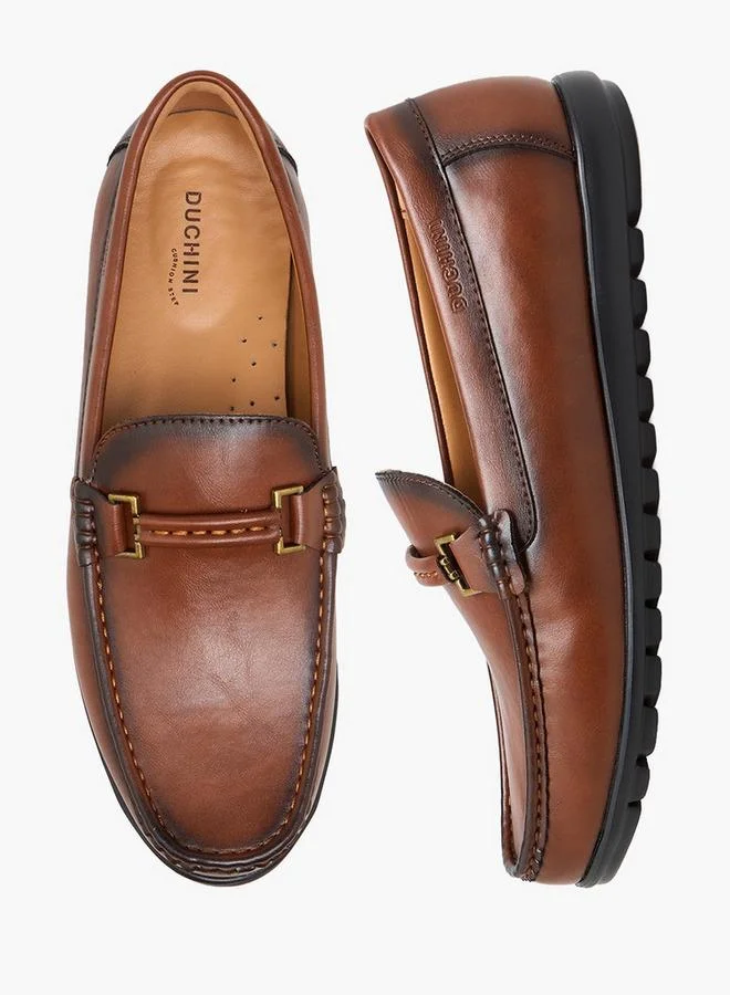 Duchini Men Metallic Accent Loafer