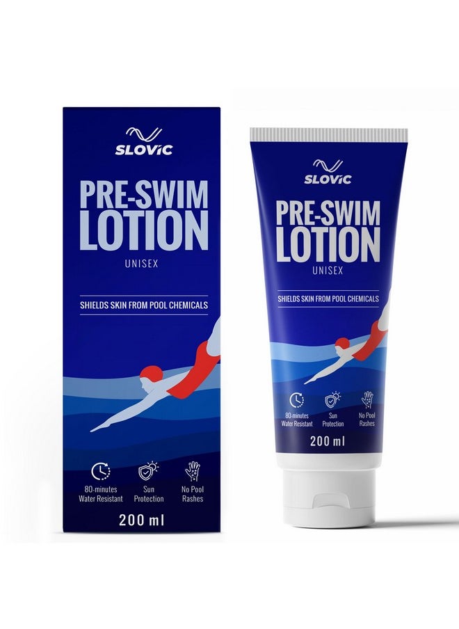 SLOVIC - Pre Swim Lotion For Kids 200Ml Apply Before Swimming Body Lotion Swimming Cream For Chlorine Protection Swimmers Waterproof Pool Cream Upto 80 Mins Of Water Resistance - Image 1