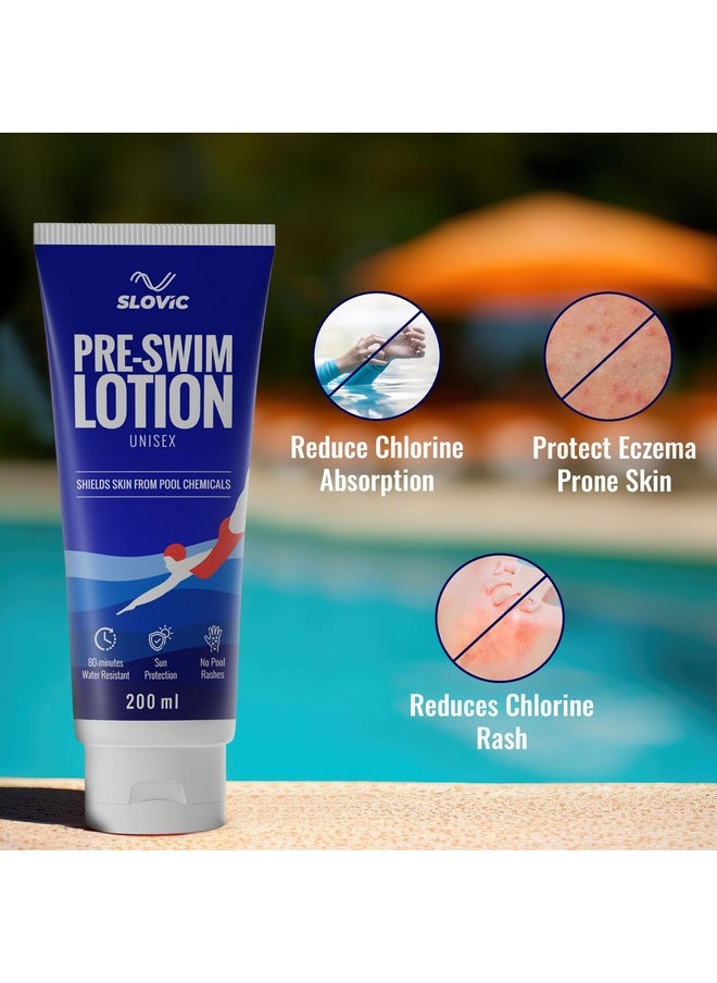 SLOVIC - Pre Swim Lotion For Kids 200Ml Apply Before Swimming Body Lotion Swimming Cream For Chlorine Protection Swimmers Waterproof Pool Cream Upto 80 Mins Of Water Resistance - Image 1
