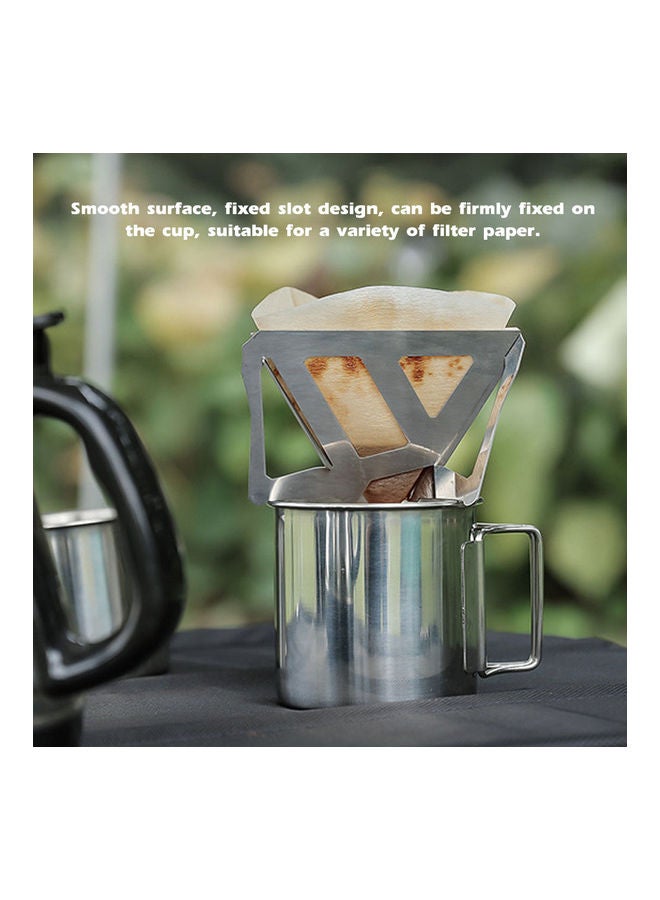 NIBEMINENT Stainless Steel Coffee Filter Rack Silver 105x70mm - Image 2