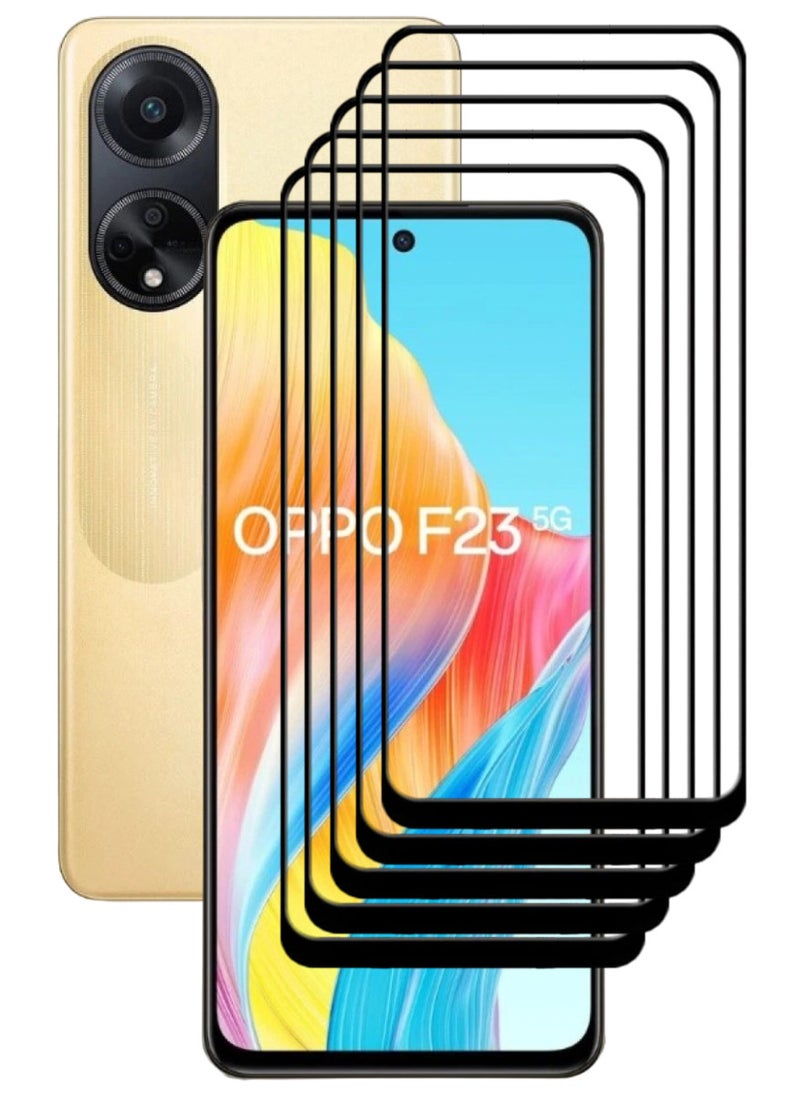 ACLIX 5 Pieces Antistatic ESD Dustproof Premium Quality High Definition Tempered Glass Screen Protector Designed For Oppo F23 - Image 1