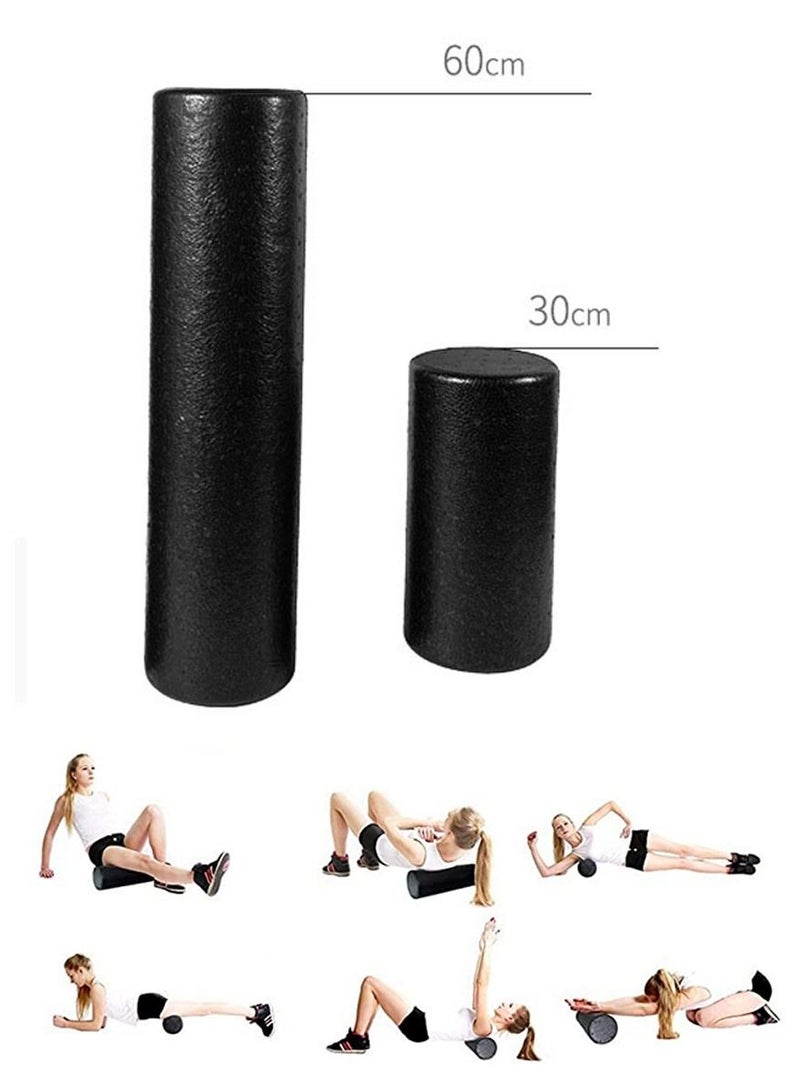 Sports High Density Yoga Foam Roller Set of 2 Pcs for Back, Legs, Exercise, Massage, Muscle Recovery, for Pain Relief Great for Fitness Enthusiasts of all Levels 60 and 30 cm Perfect for Developing Stamina - Image 1