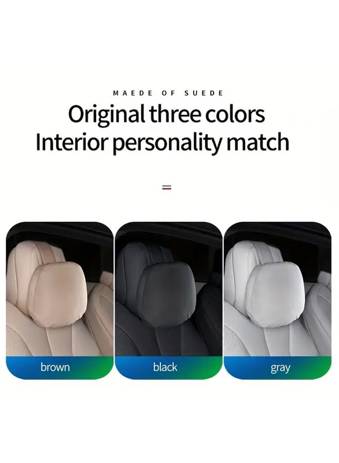Dark Gray Suede Headrest for P7 TPU Enhanced Scratch Resistant UV Protected Adjustable Height - Image 5
