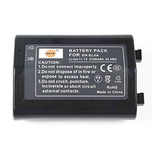 DSTE Replacement for EN-EL4A Rechargeable Li-ion Battery Compatible Nikon D2Z D2H D2Hs D2X D2Xs D3 D3S D3X F6 Camera D300 D300S D700 MB-D12 MB-40 Battery Grip as EN-EL4 - Image 3
