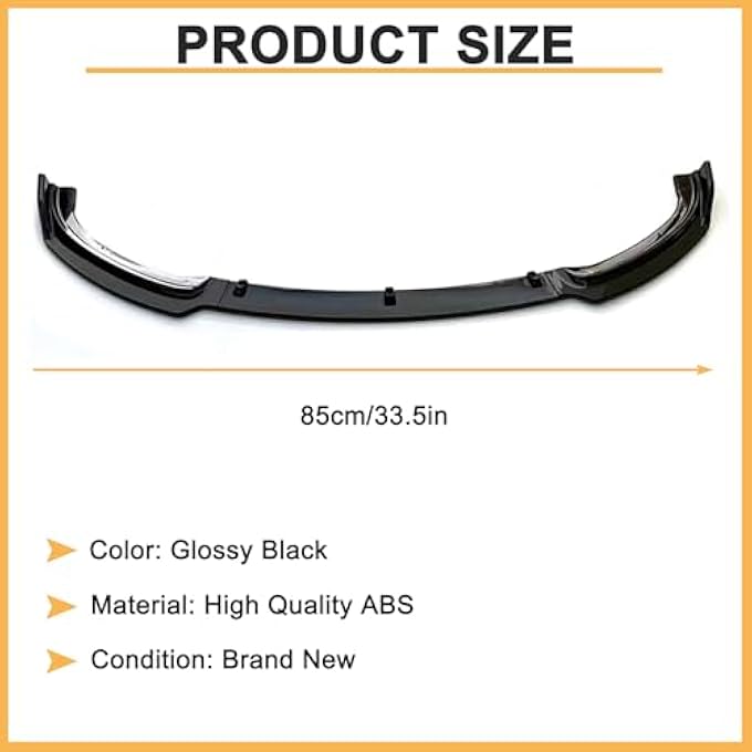 DIBON AUTO 3PCS Front Bumper Lip Splitter Spoiler for 2013-2018 BMW F30 3 Series 323i 325i 325xi 328i 328i xDrive Air Dam Front Splitter Body Kit (Glossy Black) - Image 3