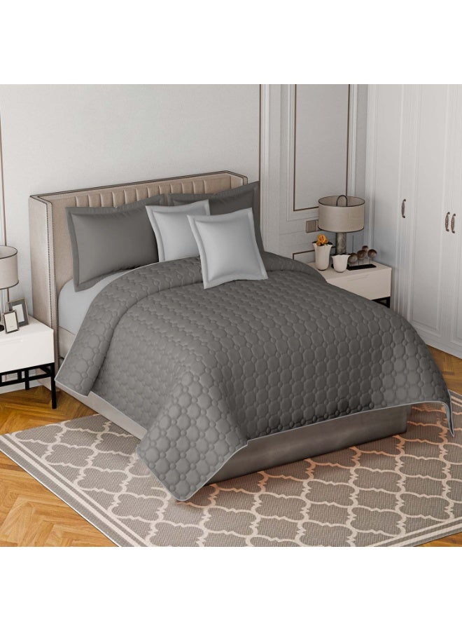 مون مفرش سرير نفرين مشجر مضغوط يتكون من 6 قطع ليمنحك صيف منعش، لحاف مقاس 250x230 سم - Image 1