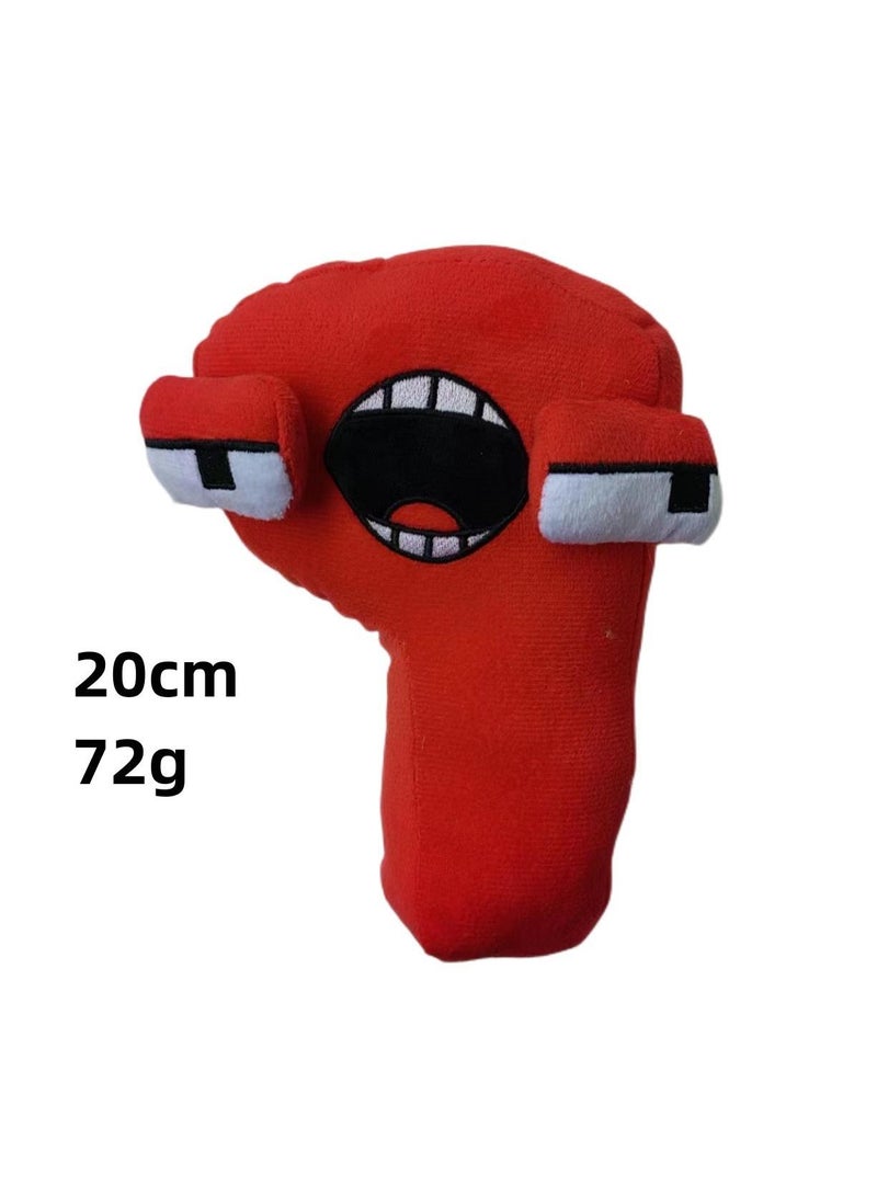 1-Pieces Alphabet Doll Funny Emojis Cotton Number Plush Toy Red-9