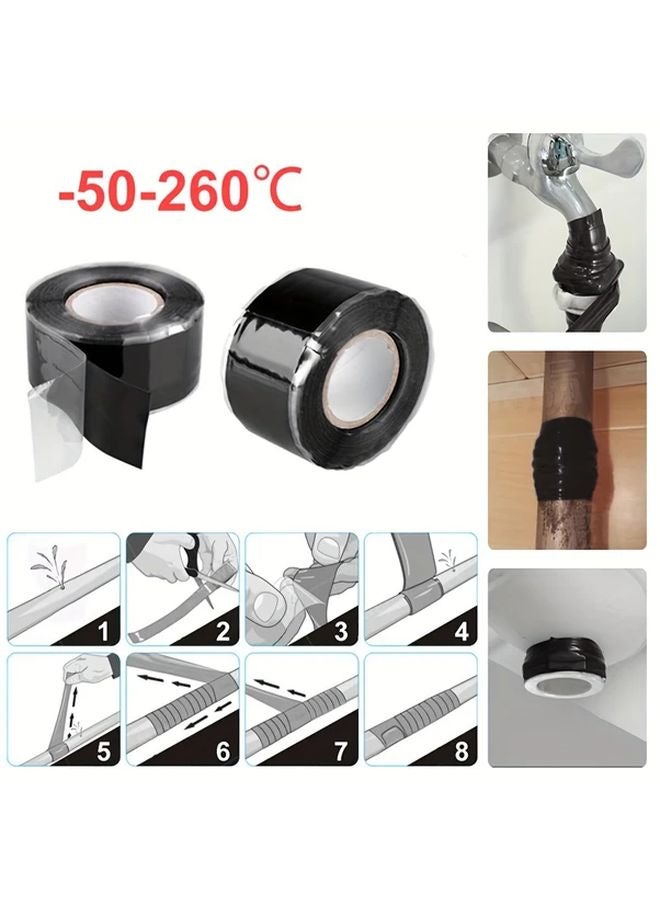 Heavy Duty Waterproof Silicone Tape Blue Self Fusing Leak Seal For Pipes Ducts - Image 5