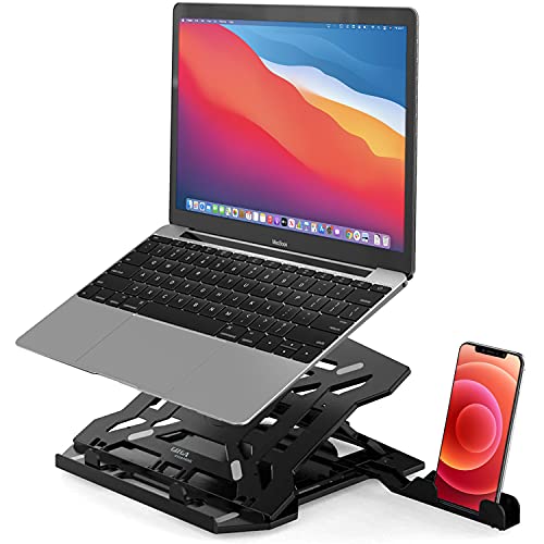 GIZGA Essentials Laptop Stand Riser for 12 to 15.6 Inch Laptop, MacBook, Tablet| Ergonomic Height/Angle Adjustable Stand with Phone Holder, Heat Dissipation, Anti-Slip Base, Portable Lightweight ABS - Image 1