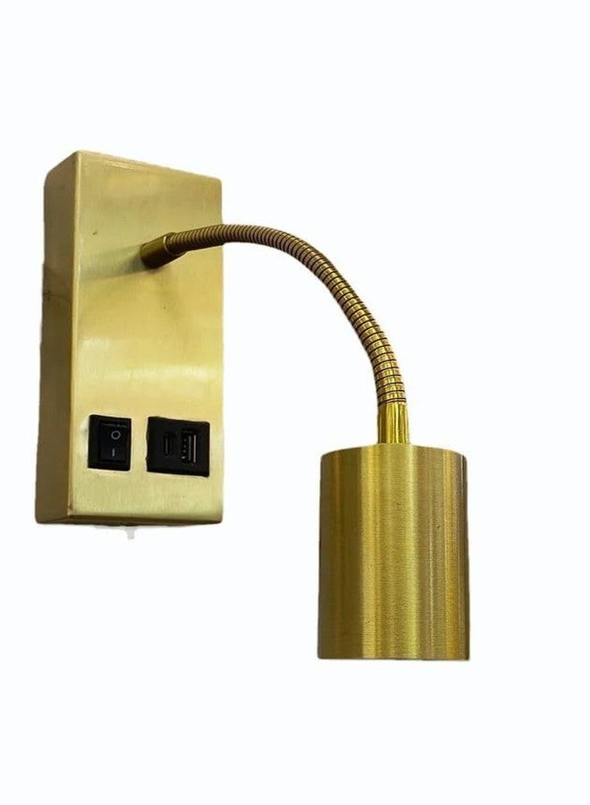 The Crafted Gesture مصباح القراءة الجداري LED من كرافتد جيستشر، مزود بمنفذ USB، قابل للتعديل بثلاثة خيارات إضاءة، مثالي لغرفة النوم والدراسة | ذهبي - Image 4