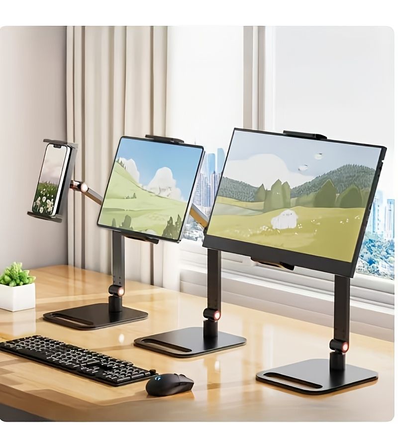 Portable Monitor Stand Foldable VESA 17 3 Inch No Drill Floating Mount - Image 1