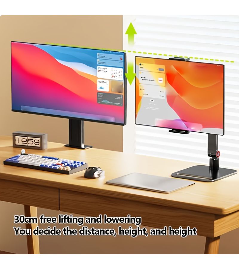Portable Monitor Stand Foldable VESA 17 3 Inch No Drill Floating Mount - Image 5