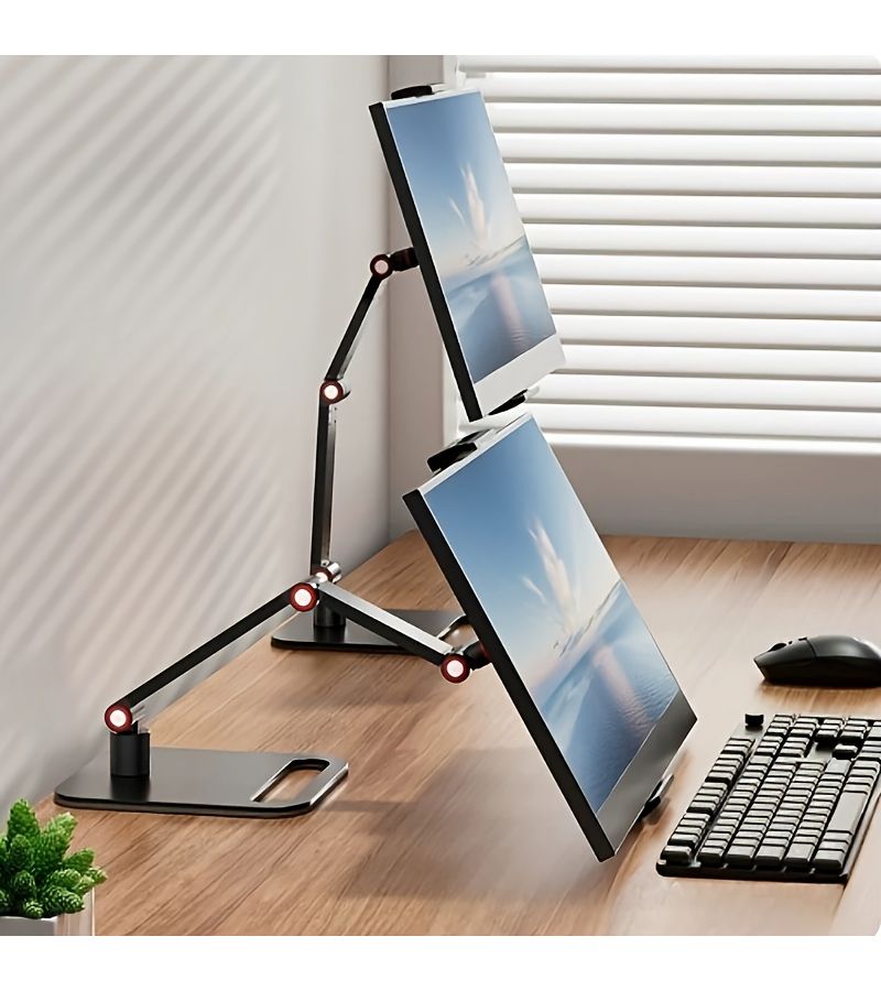 Portable Monitor Stand Foldable VESA 17 3 Inch No Drill Floating Mount - Image 2
