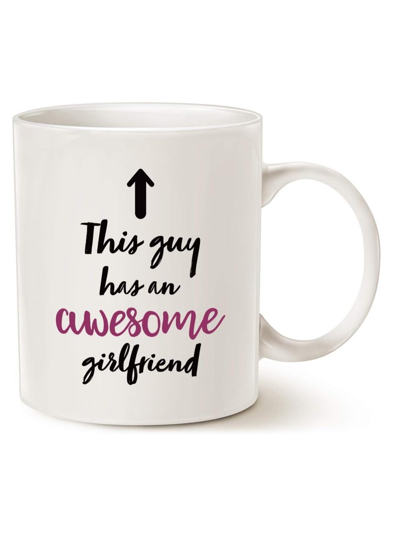 SHOP NEW ARRIVALS Valentines Day Gifts Boyfriend Coffee Mug, This Guy Has an Awesome Girlfriend Funny Mug for Boyfriend, 11 Oz Present Ideas Cup - Image 2