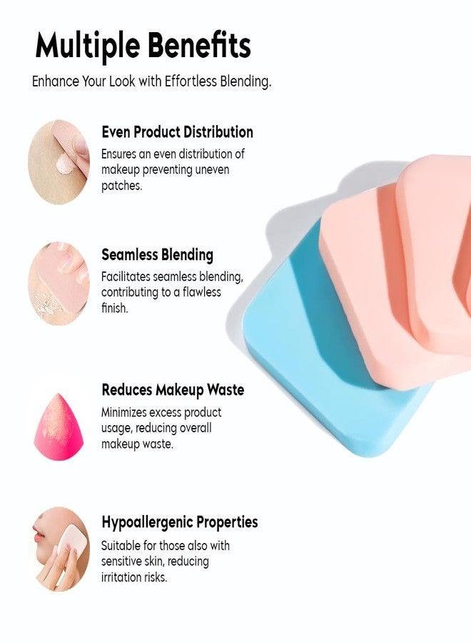 Sankrityayan 6 Piece Makeup Blender Sponge Set, Soft Beauty Puffs for Seamless Application of Liquid Foundation, Cream & Powder, Wet and Dry Makeup Applicators for Women & Girls (Multicolor) - Image 4