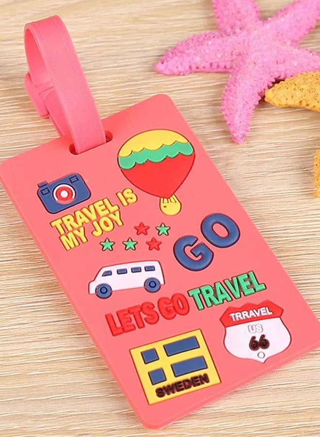 Peachjoy 4 Piece Luggage Tag Suitcase Luggage Tags Handbag Travel Bag School Bag Handbag Instrument Tag Name Address Tag with Information Card Stock and Hanging Buckle - Image 3
