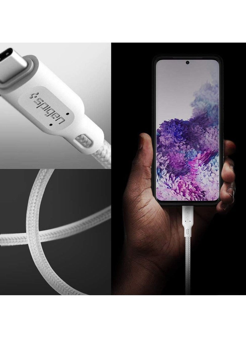 Spigen C10C3 USB-C to C 3.2 Gen 1 PD Cable 1 Meter [100W & 5Gbps] Power Delivery for MacBook/iPad/Galaxy/Pixel/OnePlus & More - White  - Image 2