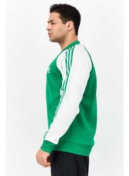 adidas Originals Men Sportswear Fit Long Sleeve Outdoor Track Jacket, Green  - Image 2