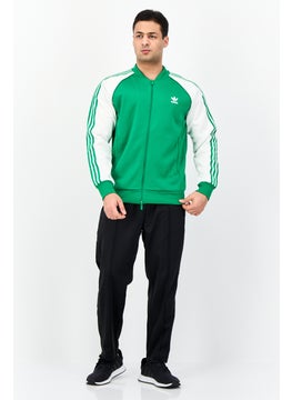 adidas Originals Men Sportswear Fit Long Sleeve Outdoor Track Jacket, Green  - Image 4