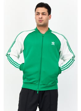 adidas Originals Men Sportswear Fit Long Sleeve Outdoor Track Jacket, Green  - Image 1
