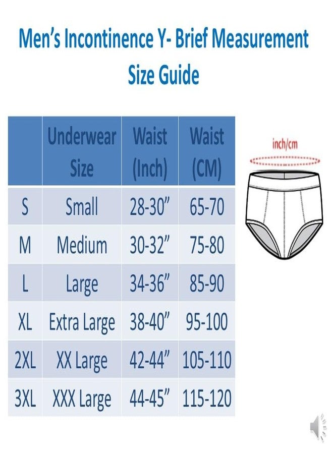 Wemyc Adult Male Incontinence Underwear-Brief Style-Bladder Control Briefs Washable And Reusable Urinary Brief For Men Cotton With Front Absorption Area(M) - Image 4