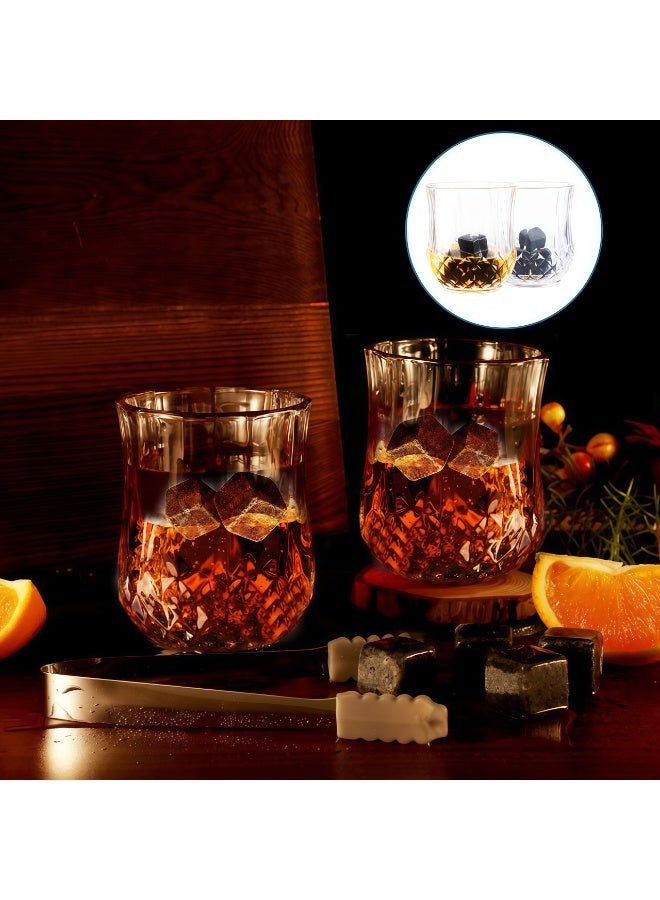 كيل › مجموعة هدايا حجارة ويسكي فاخرة مع كأسين من الكريستال وصندوق خشبي — 8 حجارة تبريد من الجرانيت قابلة لإعادة الاستخدام، وقواعد أكواب، وملاقط — هدية فاخرة للرجال، والأب، والزوج، ومحبي الويسكي - Image 5