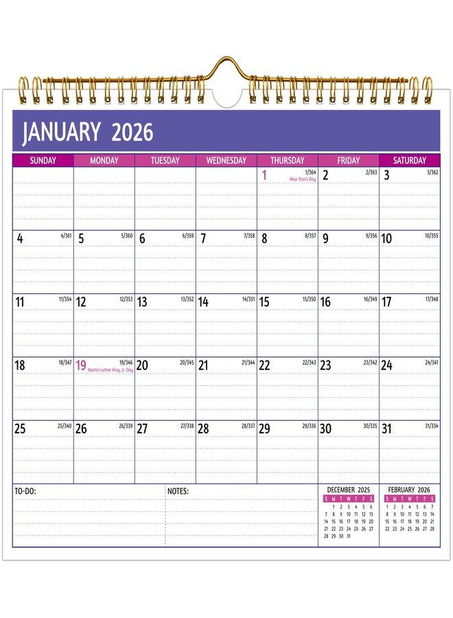 BowCuk Wall Calendar 2026-2027 - Run Now to Dec 2027, 2 Year Calendar 2026-2027, 11 x 8.5 In, 2026 Calendar 24 Months, Small Monthly Calendar 2026, with Ruled Blocks, Thick Paper, Holidays, To-dos ＆ Notes - Image 1