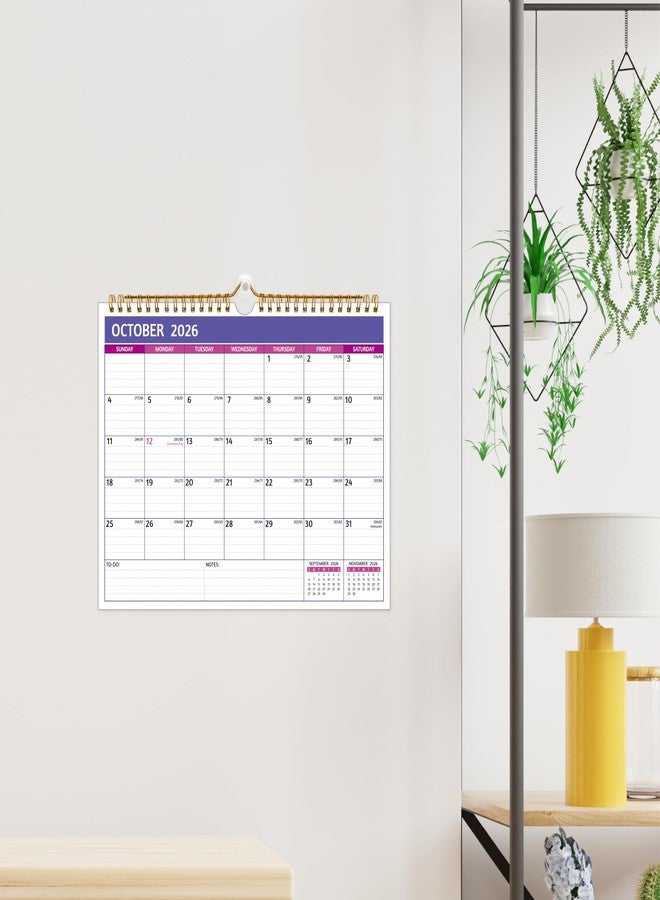 BowCuk Wall Calendar 2026-2027 - Run Now to Dec 2027, 2 Year Calendar 2026-2027, 11 x 8.5 In, 2026 Calendar 24 Months, Small Monthly Calendar 2026, with Ruled Blocks, Thick Paper, Holidays, To-dos ＆ Notes - Image 2