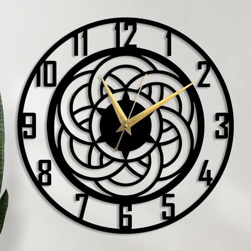 Reyox Material Metal Wall Clock Big Size Wall Clock Modern Clocks for Living Room Stylish Wall Clocks for Home Antique Big Size Modern Wall Watch for Home DecorBlack40 cm DA61