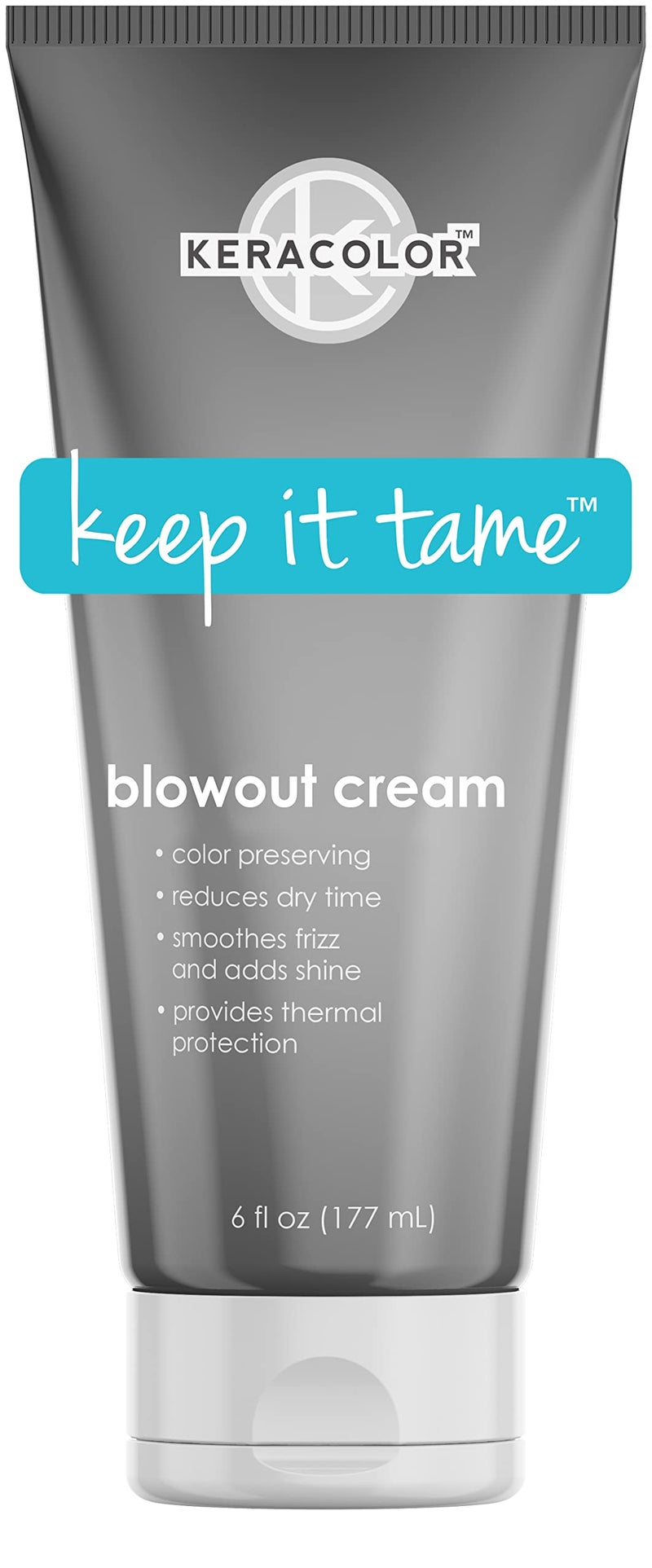 KERACOLOR KERACOLOR Blowout Smoothing Cream for Hair Color Preserving Heat Protectant Styling Treatment 6 Fl Oz