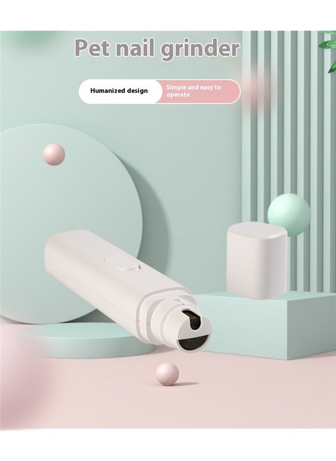 yongsheng Electric Nail Clipper White，Dog Nail Grinder Small Medium Dogs Cats-Quiet Nail File Buffer-Cat Claw Trimmer for Kitten-Puppy Toenail Polish Clipper-Electric Paw Filer Trimming Tool-Pet Grooming Kit  - Image 2