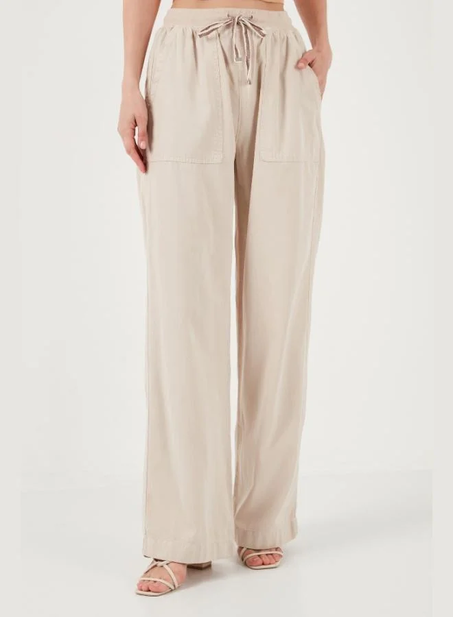 ليلا بنطلون واسع بخصر عالٍ بقصة مريحة للنساء