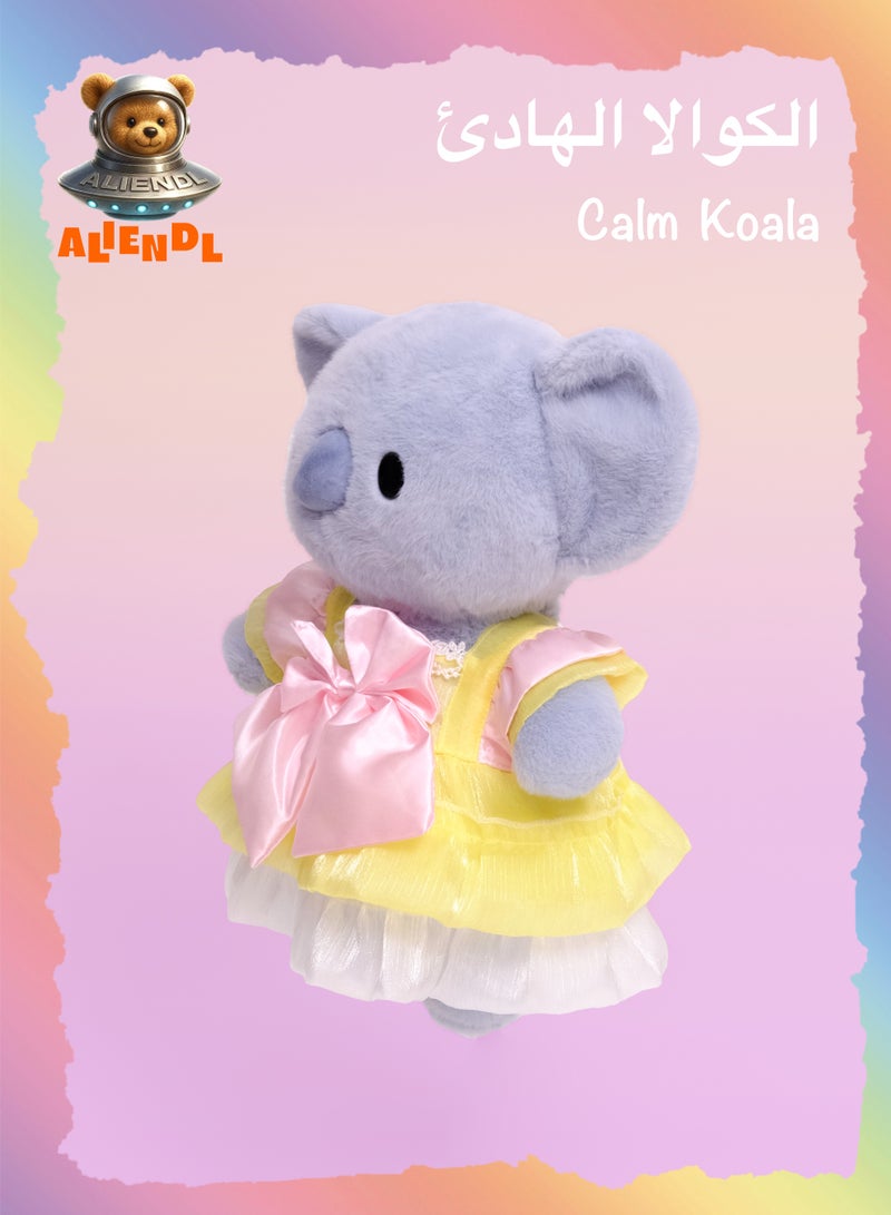 ALIENDL Calm Koala – Plush Koala Stuffed Animal Toy for Baby Kids, Soft Cute Koala Plush Doll Gift Set with Removable Dress & Pouch, Perfect Gift for Kids, Friends & Couples - Image 1