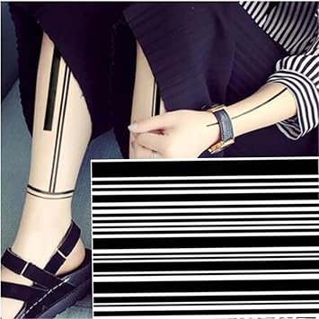 Yesallwas Black Arm Bands Temporary tattoo Sticker 2 Sheets Arm Wrist Leg Circle Fake Temporary Tattoo Stickers fake Stripes tattoo cool Makeup men women - Image 4