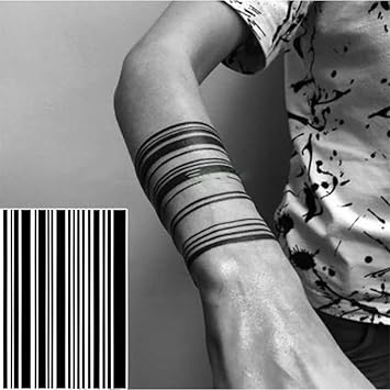 Yesallwas Black Arm Bands Temporary tattoo Sticker 2 Sheets Arm Wrist Leg Circle Fake Temporary Tattoo Stickers fake Stripes tattoo cool Makeup men women - Image 2