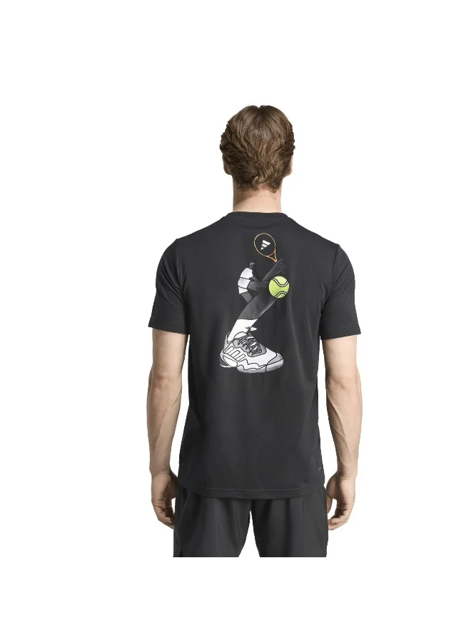 adidas M Tns Brrcd G T Black Tennis T-Shirts For Men XS