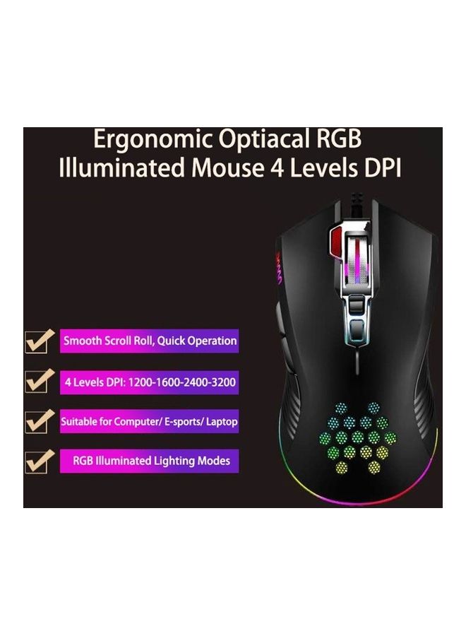 NIBEMINENT Mouse with USB Charging Port Black  - Image 1