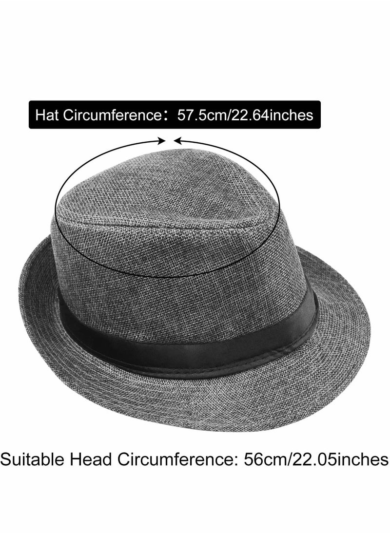 KASTWAVE 14 Pieces 1920s Men Costume Accessories Set Roaring Retro Gangster Costume, Hat, Bow Tie, Pocket Watch, Suspender, Glasses, Beard, Armband Garters, Pocket Watch  - Image 2
