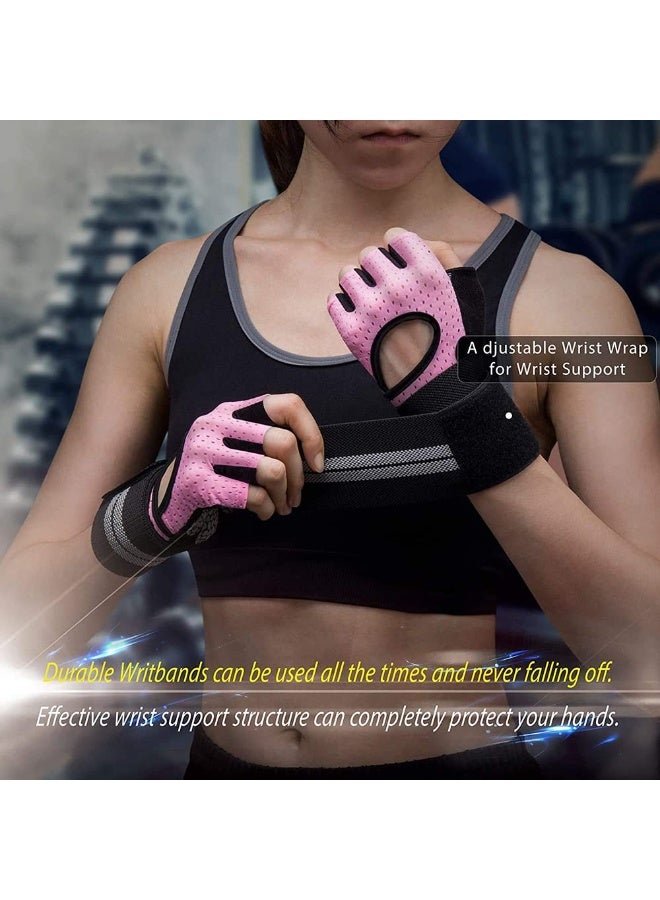 JIAROU 1Pair Fingerless Workout Gloves Men and Women Weight Lifting Gloves with Wrist Wraps Support for Gym Training Full Palm Protection，Non-slip, wear-resistant, comfortable and breathable outdoor sports gloves（Black） - Image 4