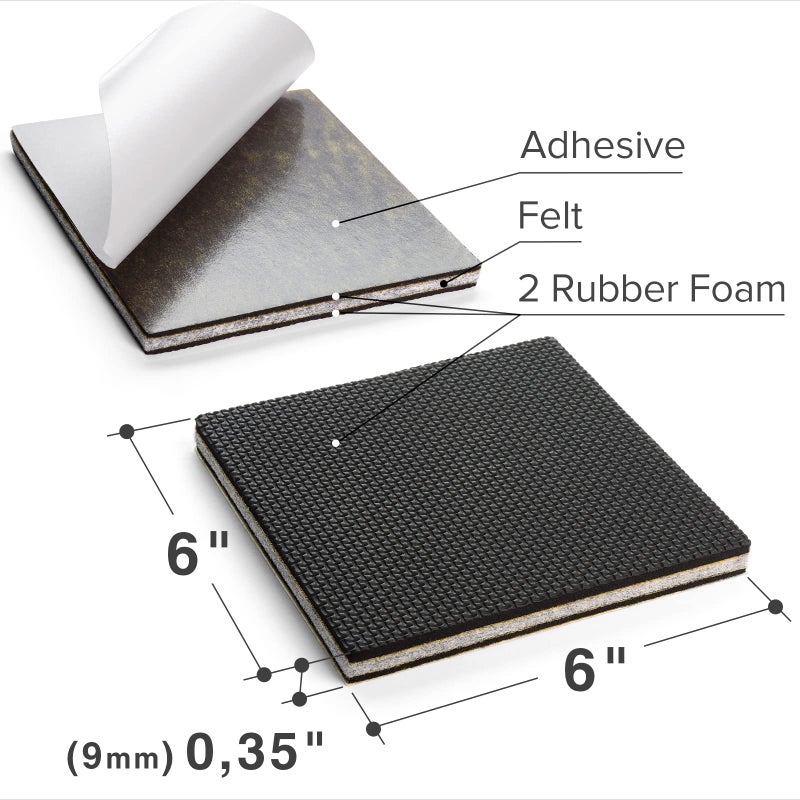 X-PROTECTOR Non Slip Furniture Pads â€“ 4 PCS Premium Furniture Grippers 6"! Best SelfAdhesive Rubber Feet Furniture Feet â€“ Ideal Non Skid Furniture Pad Floor Protectors â€“ Keep Furniture in Place! - Image 2