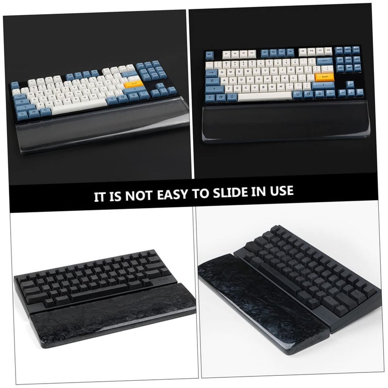 Black Pearl Resin Ergonomic Wrist Support Cushion For Keyboard Comfort Typing Office Home - Image 5