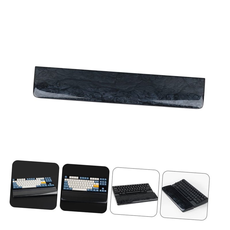 Black Pearl Resin Ergonomic Wrist Support Cushion For Keyboard Comfort Typing Office Home - Image 4