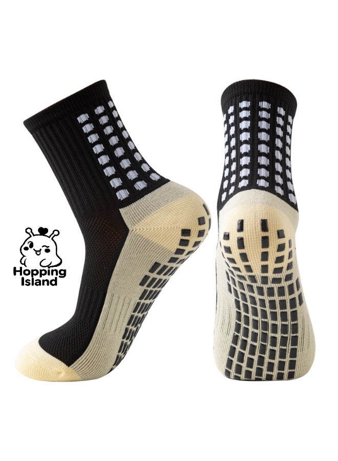 Hopping Island HI Socks 3Pair Men's Soccer Football Short Grip Black Comfortable Elastic Breathable - Image 3